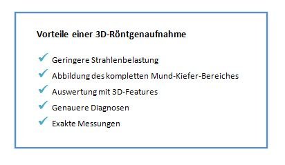 Vorteile einer 3D-Röntgenaufnahme auf einem Bild.